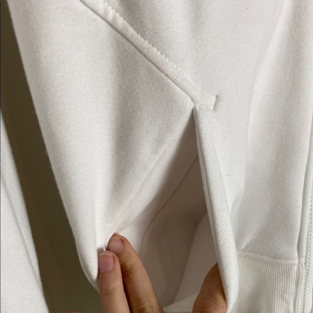 Athleta TRIUMPH HOODIE White Sweatshirt Full Zip Size S - Picture 6 of 8
